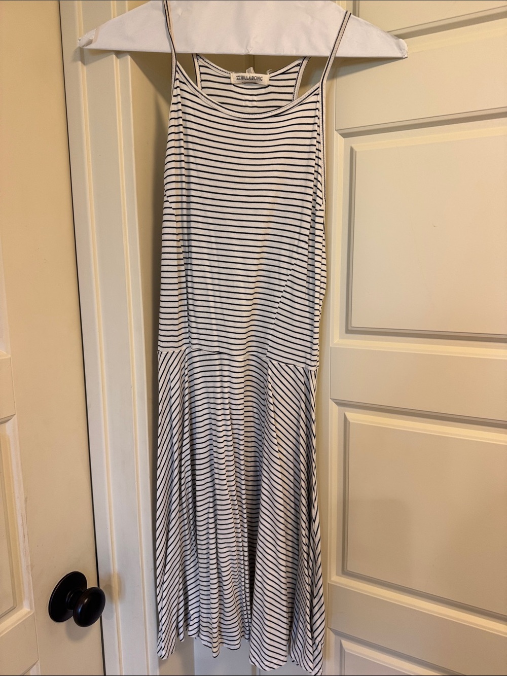 Billabong White and Black‎ Striped Tank Midi Dress